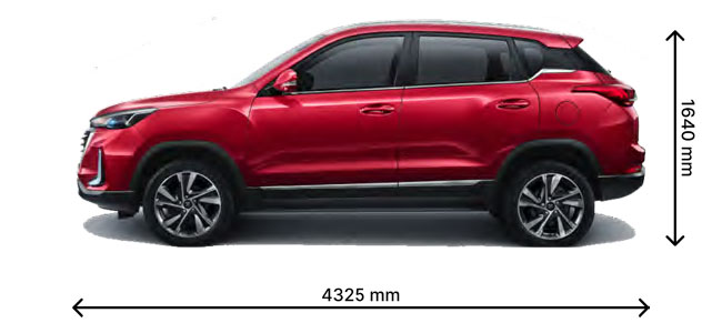 Baic Beijing 3 - wymiary samochodu